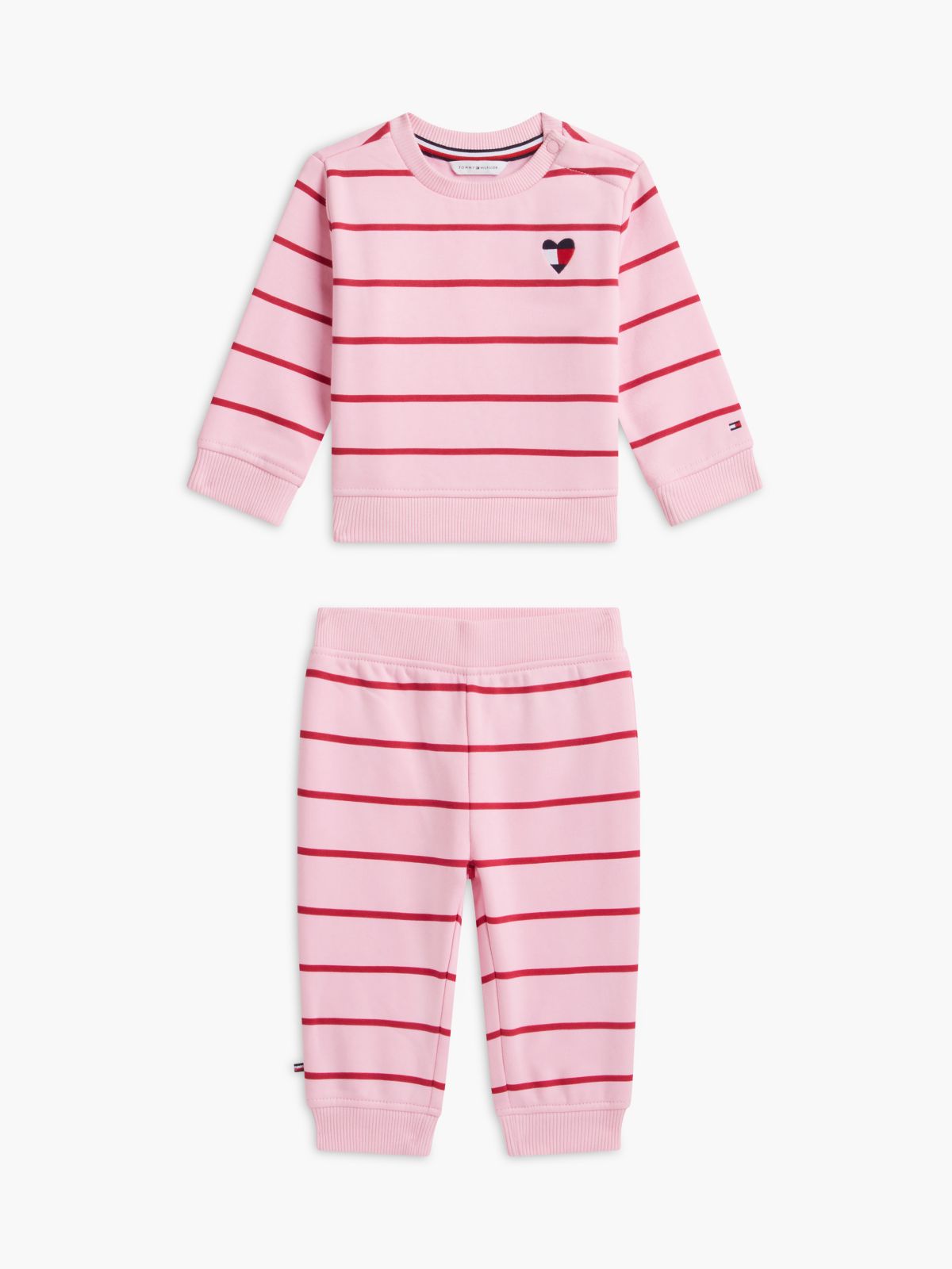 Babies' Striped Sweatshirt & Pant Set — Classic Pink