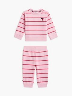 Babies' Striped Sweatshirt & Pant Set — Classic Pink 1