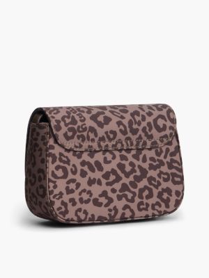 Детская сумка Tommy Hilfiger Leopard Print Denim Crossbody, цвет: Коричный пепельный разноцветный — фото 3