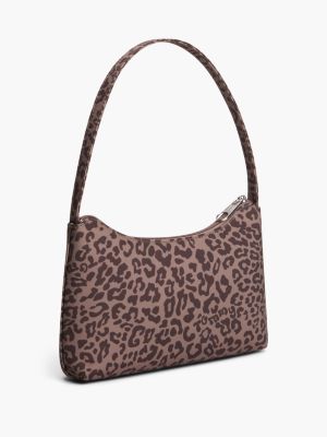 Детская сумка Tommy Hilfiger Leopard Print Denim Shoulder, цвет: Коричный пепельный разноцветный — фото 3