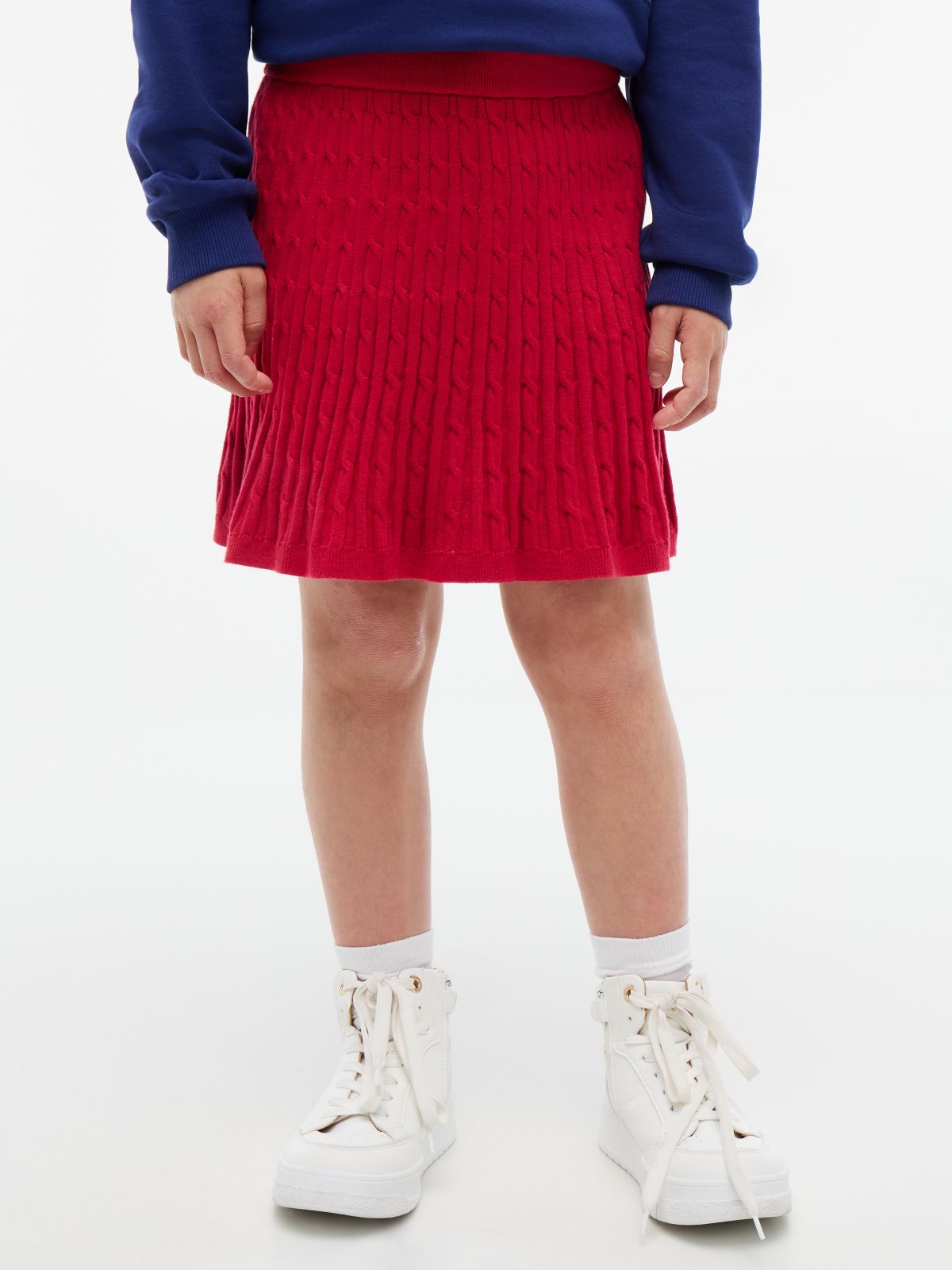 Kids' Cable Knit Skirt — Ruby Rhubarb
