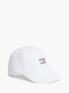 Kids' Rhinestone Flag Logo Baseball Cap — Optic White 1