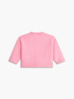 Babies' Pointelle Heart Cardigan — Jasmine Pink 2