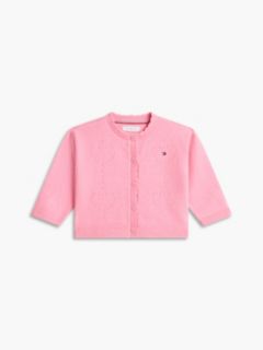 Babies' Pointelle Heart Cardigan — Jasmine Pink 1