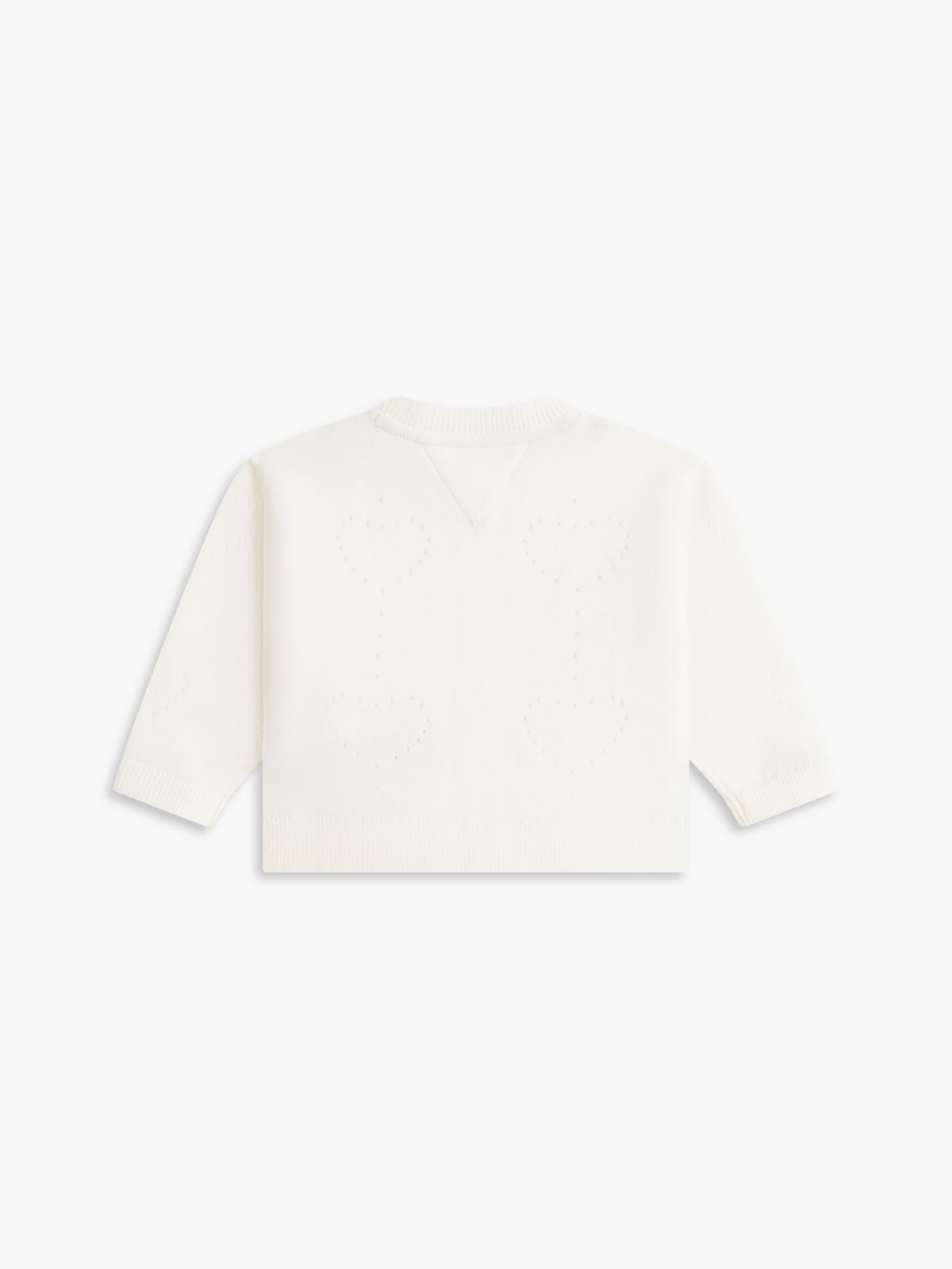 Babies' Pointelle Heart Cardigan — White