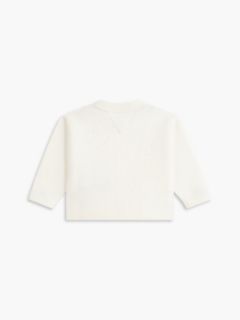 Babies' Pointelle Heart Cardigan — White 2