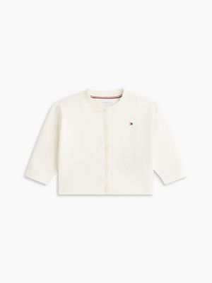 Babies' Pointelle Heart Cardigan, White