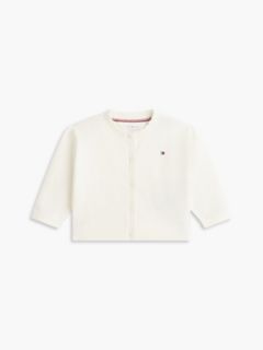 Babies' Pointelle Heart Cardigan — White 1