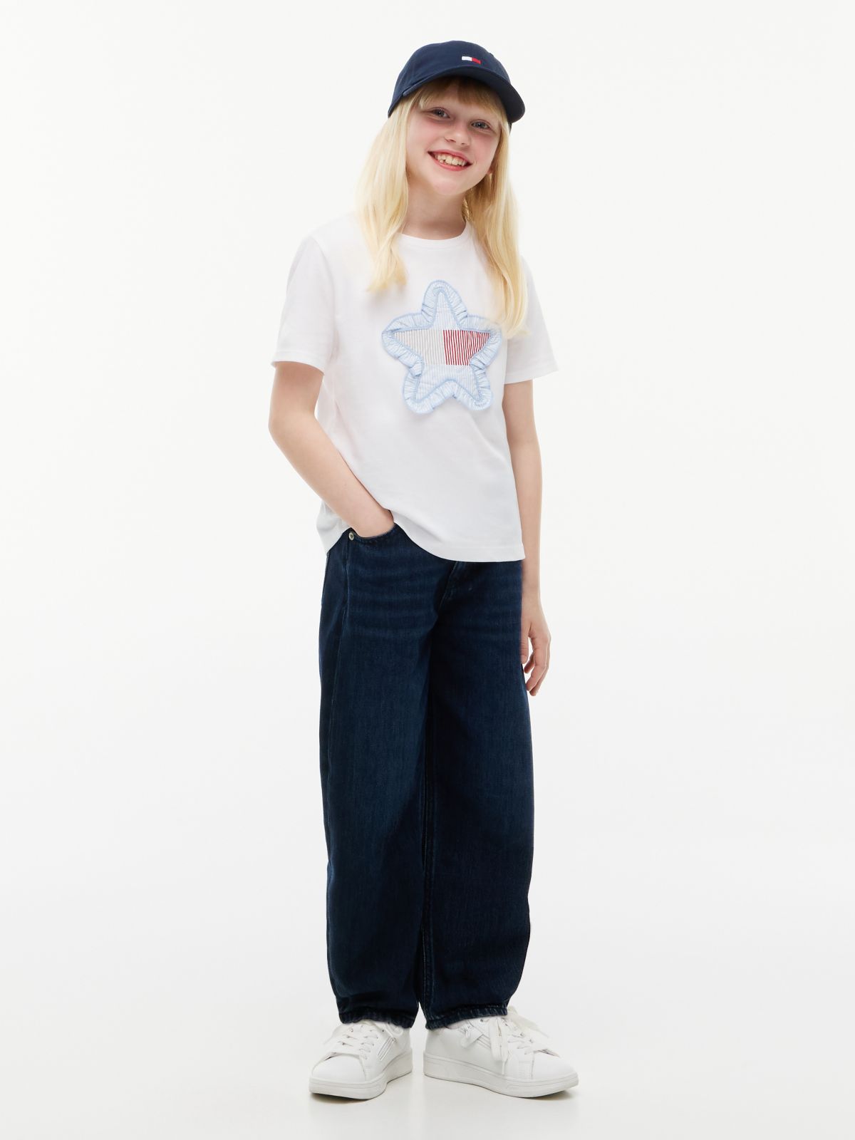 Kids' Patch Star Logo T-Shirt — White