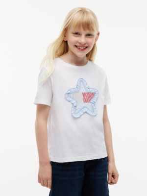 Kids' Patch Star Logo T-Shirt, White
