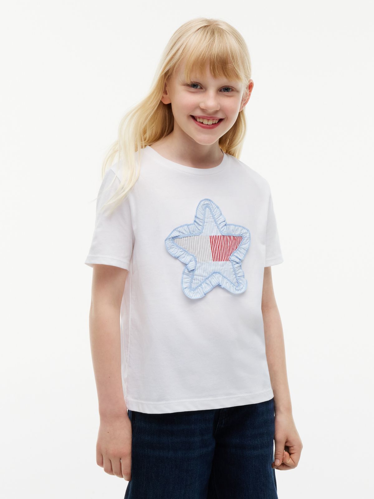 Kids' Patch Star Logo T-Shirt — White