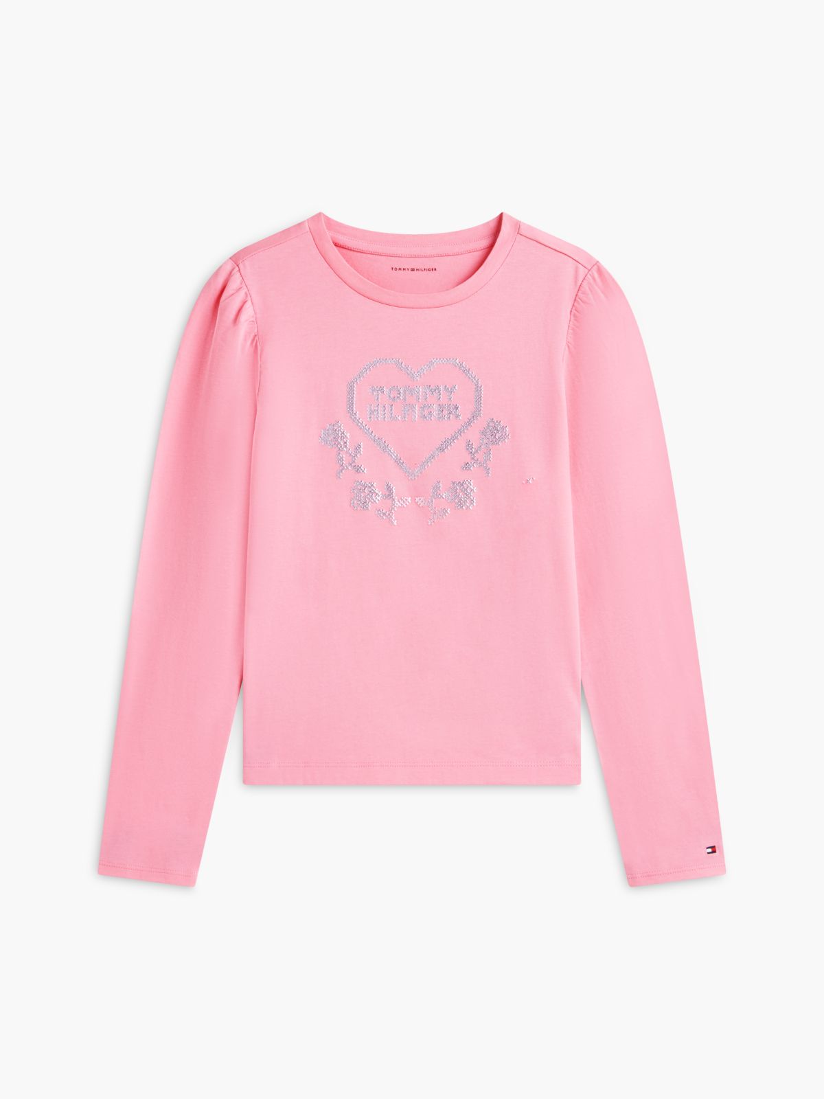 Kids' Heart Logo Puff-Sleeve T-Shirt — Jasmine Pink