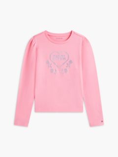 Kids' Heart Logo Puff-Sleeve T-Shirt — Jasmine Pink 5