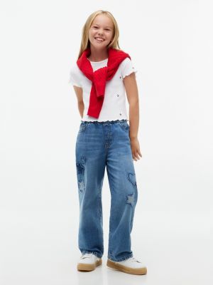 Детские топы Tommy Hilfiger Kids' Star Logo Ribbed Lettuce-Trim Top — фото 2