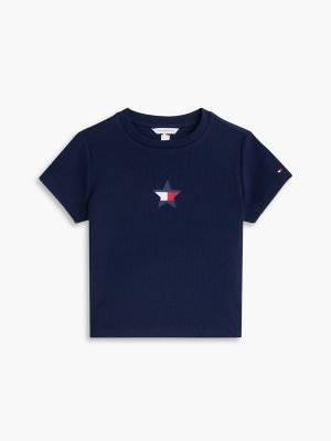 Детские футболки Tommy Hilfiger Kids' Star Logo Stretch T-Shirt — фото 5