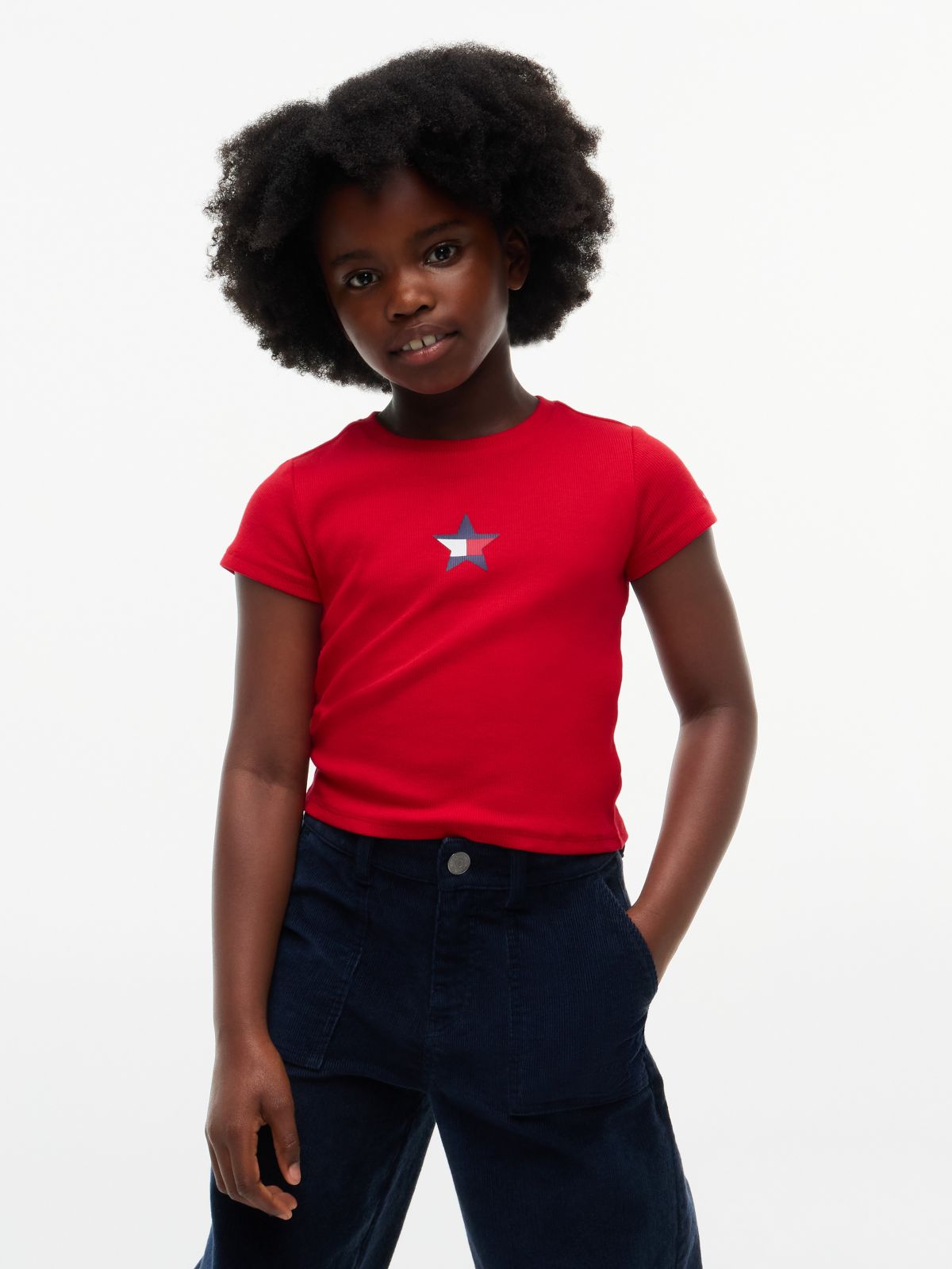 Kids' Star Logo Stretch T-Shirt — Red