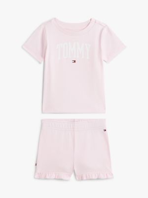 Babies' Tommy Logo T-Shirt & Short Set, Ballerina
