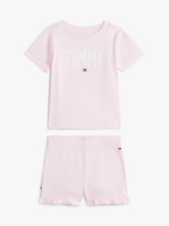 Babies' Tommy Logo T-Shirt & Short Set — Ballerina 1
