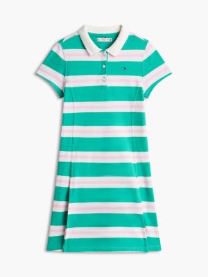 Детское платье Tommy Hilfiger Rugby Stripe Polo Dress, цвет: Зелёный — фото 5