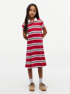 Kids' Rugby Stripe Polo Dress — Ruby Rhubarb 1