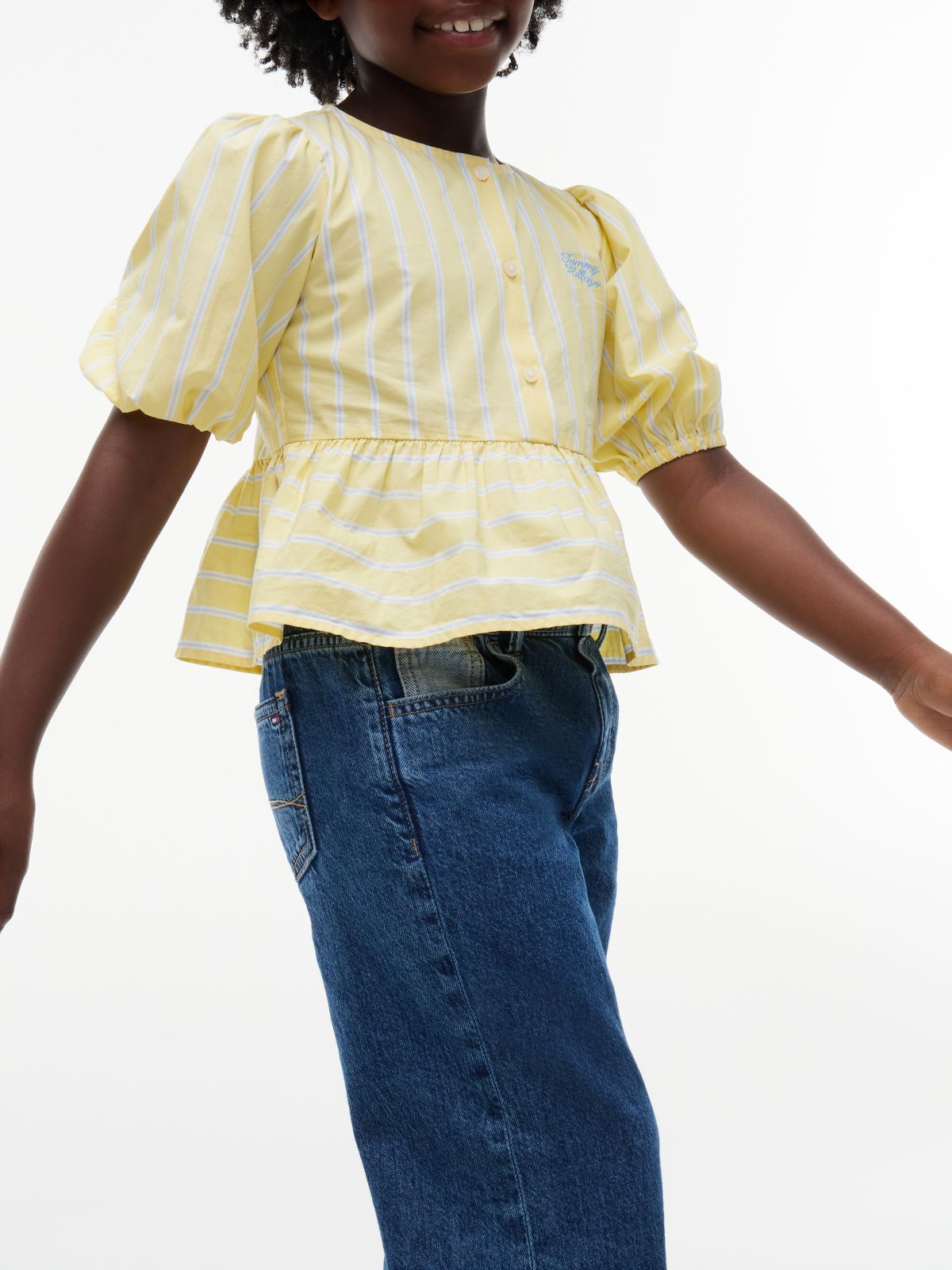 Kids' Wide Leg Pull-On Jean — Medium Denim