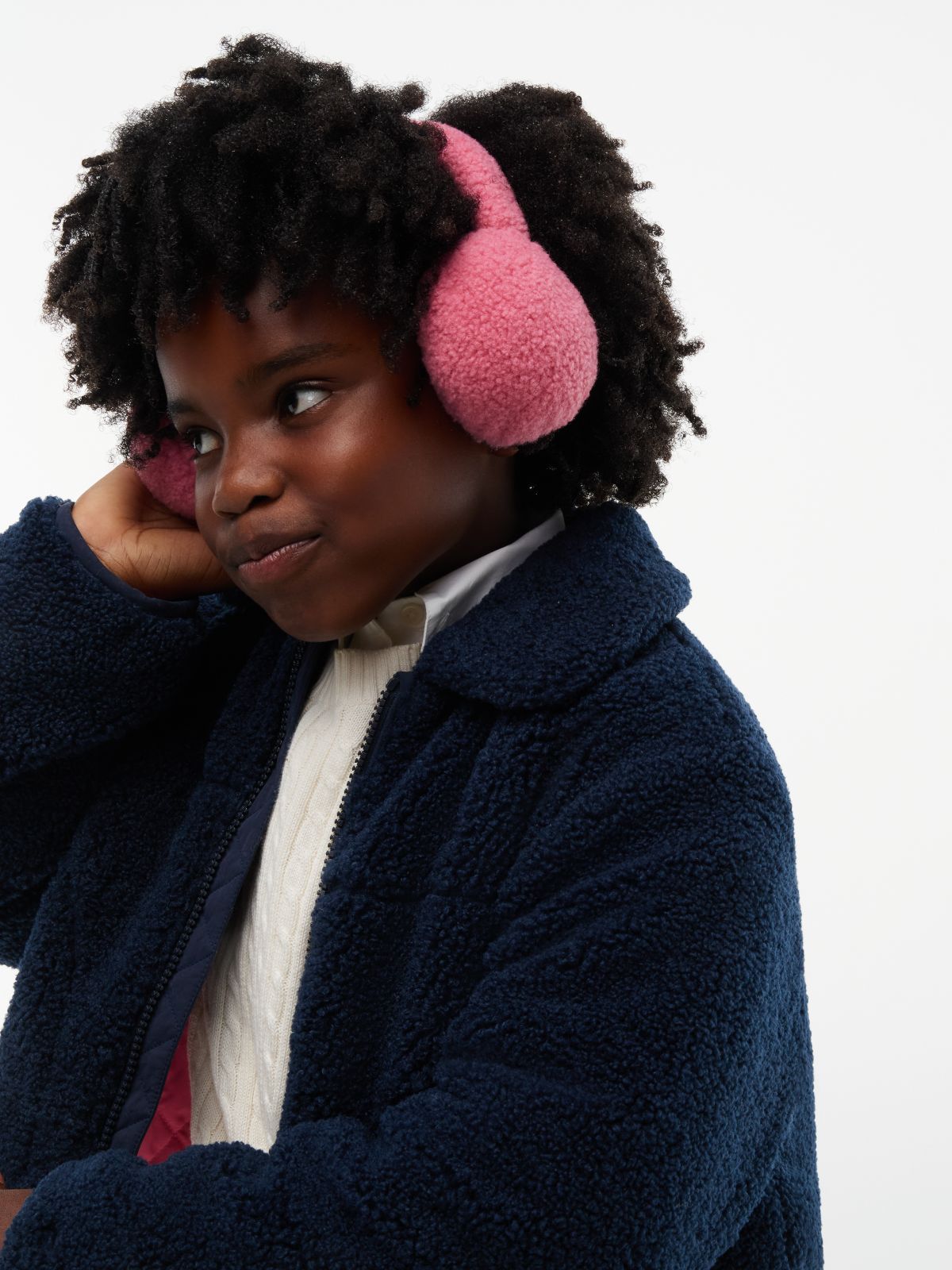 Kids' Teddy Fleece Earmuff — Medium Pink