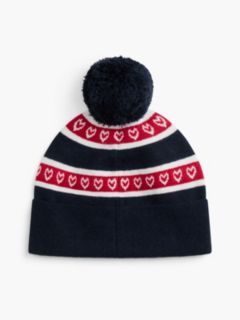 Kids' Heart & Stripe Pom Beanie — Ruby Rhubarb/Multi 2