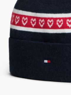Kids' Heart & Stripe Pom Beanie — Ruby Rhubarb/Multi 3