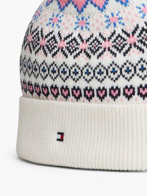 Детская шапка Tommy Hilfiger Fair Isle Beanie, цвет: Слоновая кость шёлковый / Разноцветный — фото 3