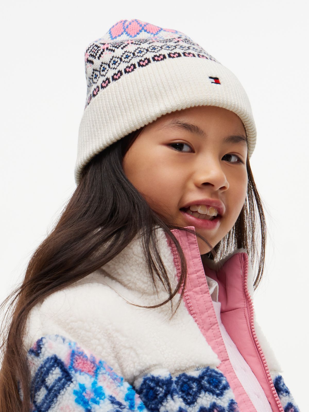 Kids' Fair Isle Beanie — Ivory Silk/Multi