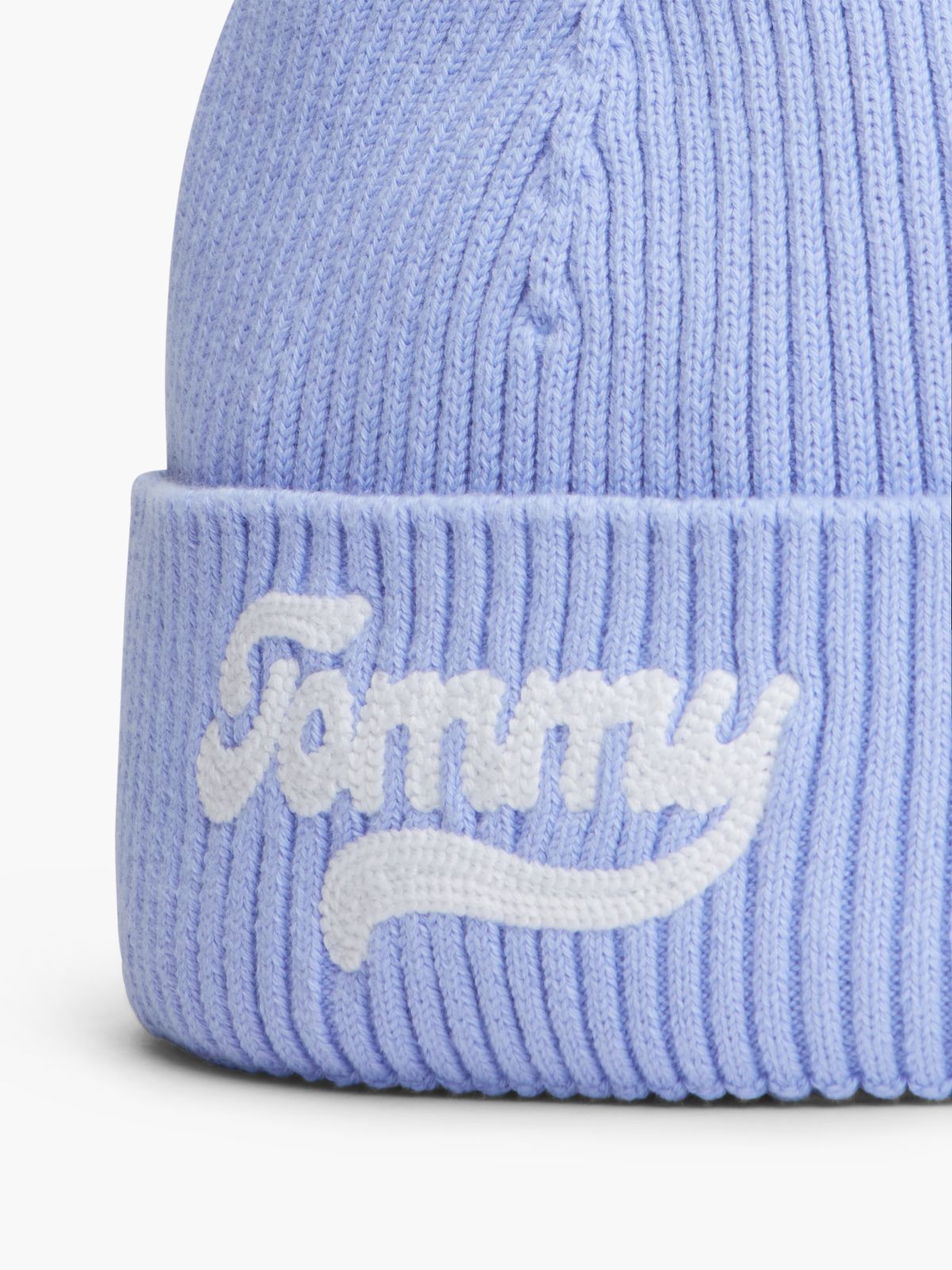 Kids' Embroidered Tommy Logo Pom Beanie — Vintage Iris
