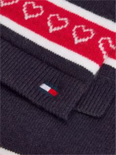 Kids' Heart & Stripe Scarf — Ruby Rhubarb/Multi 2
