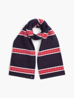 Kids' Heart & Stripe Scarf — Ruby Rhubarb/Multi 1