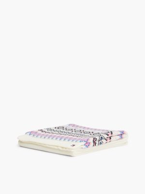 Детский шарф Tommy Hilfiger Fair Isle, цвет: Слоновая кость шёлковый / Разноцветный — фото 3
