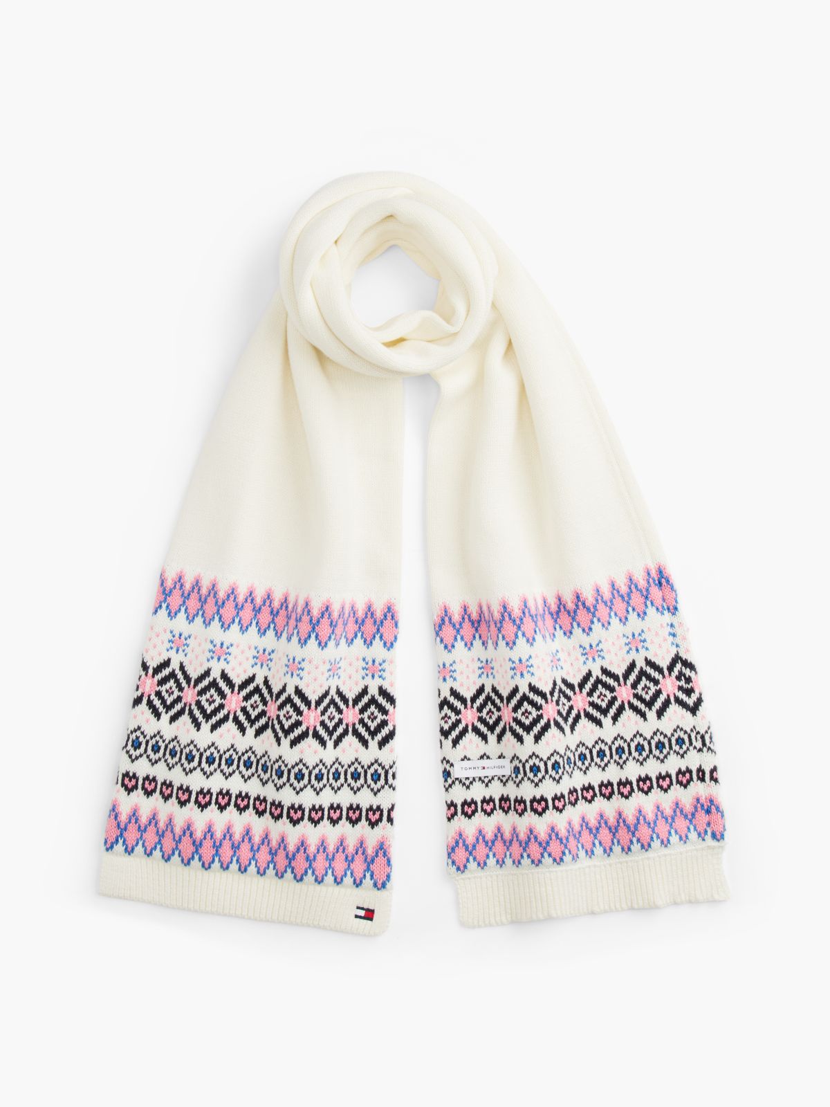 Kids' Fair Isle Scarf — Ivory Silk/Multi