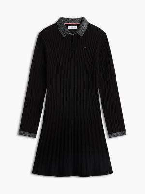 Детское платье Tommy Hilfiger Cable Knit Sweater Dress, цвет: Чёрный — фото 5