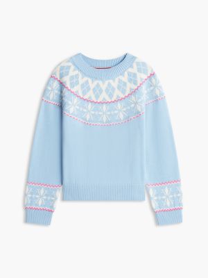 Детский свитер Tommy Hilfiger Fair Isle, цвет: Светлый синий — фото 5