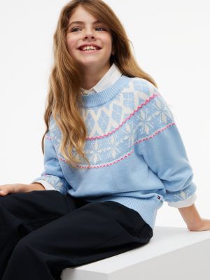 Детский свитер Tommy Hilfiger Fair Isle, цвет: Светлый синий — фото 3