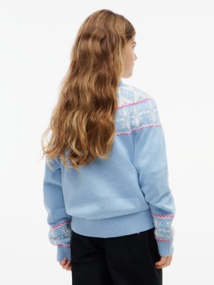 Детский свитер Tommy Hilfiger Fair Isle, цвет: Светлый синий — фото 4