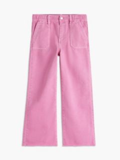 Kids' Wide Leg Pull-On Utility Jean — Fuschia Pink 5