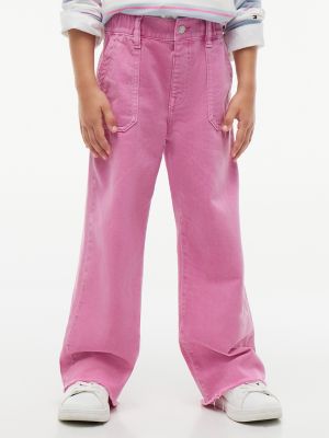 Kids' Wide Leg Pull-On Utility Jean, Fuschia Pink