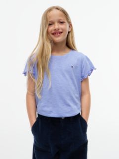 Kids' Sparkle Ruffle-Sleeve Top — Vintage Iris 1