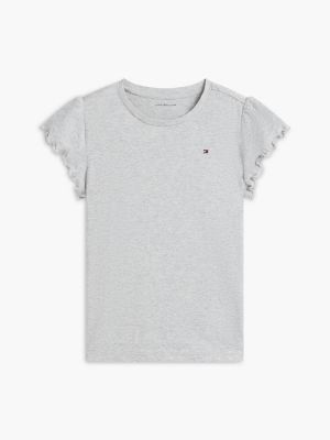 Детский топ Tommy Hilfiger Sparkle Ruffle-Sleeve Top, цвет: Серый — фото 5