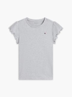Kids' Sparkle Ruffle-Sleeve Top — Grey 5