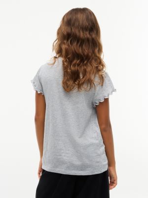 Детский топ Tommy Hilfiger Sparkle Ruffle-Sleeve Top, цвет: Серый — фото 4