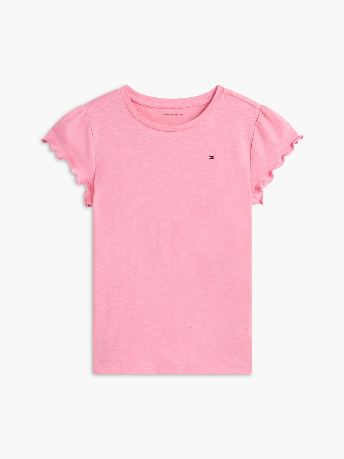 Kids' Sparkle Ruffle-Sleeve Top — Jasmine Pink