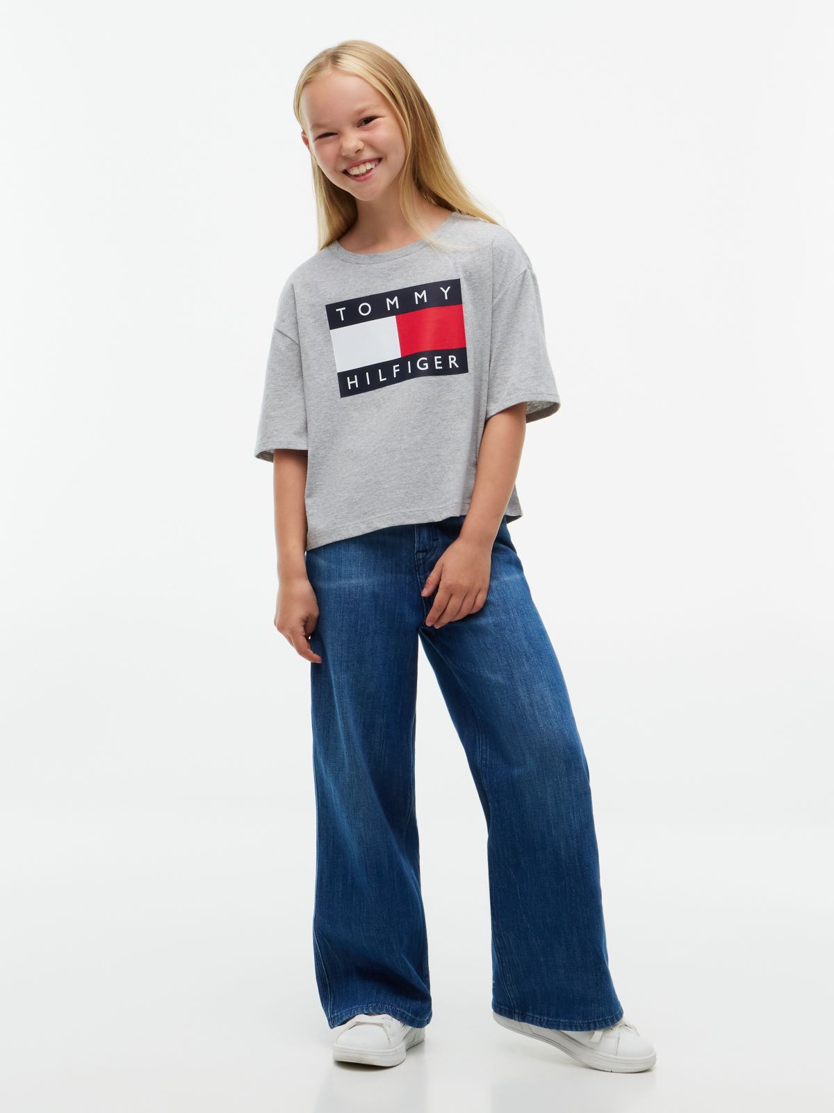 Kids' Classic Flag Badge T-Shirt — Grey