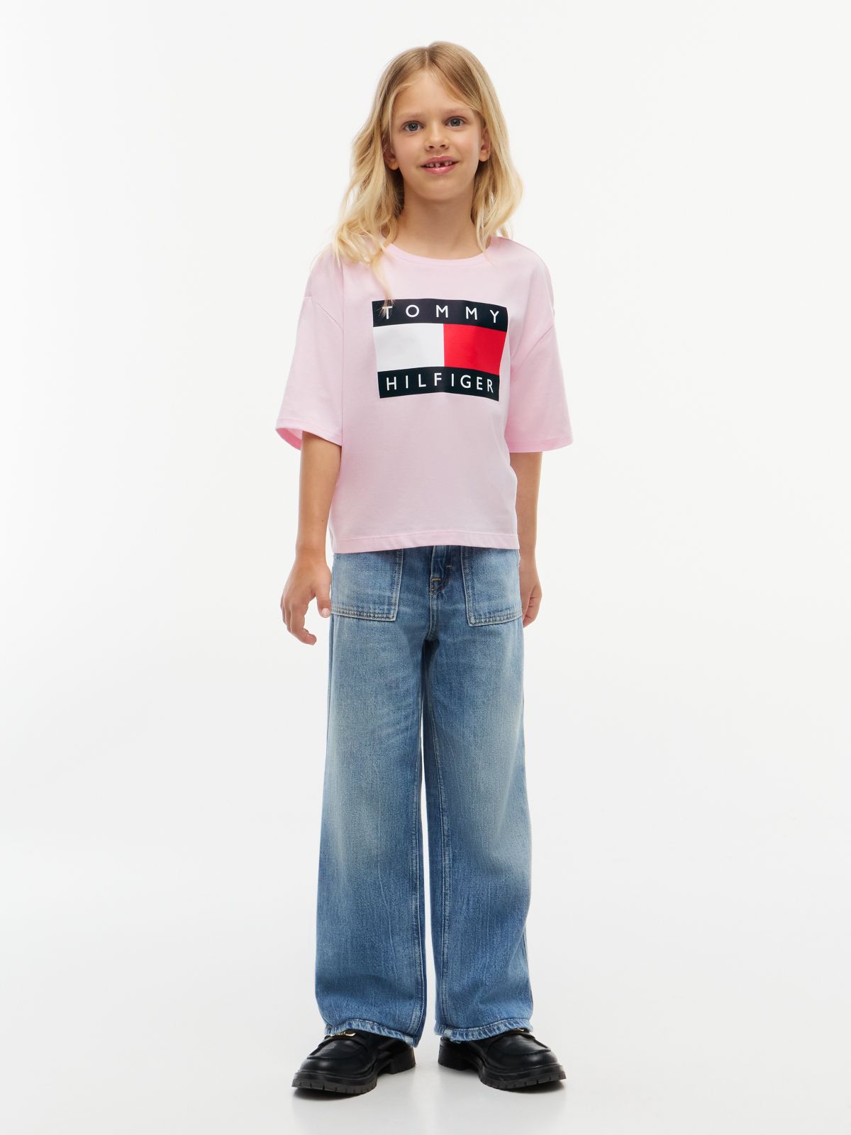 Kids' Classic Flag Badge T-Shirt — Pink