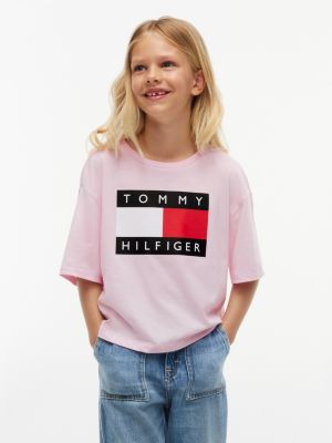 Kids' Classic Flag Badge T-Shirt, Pink