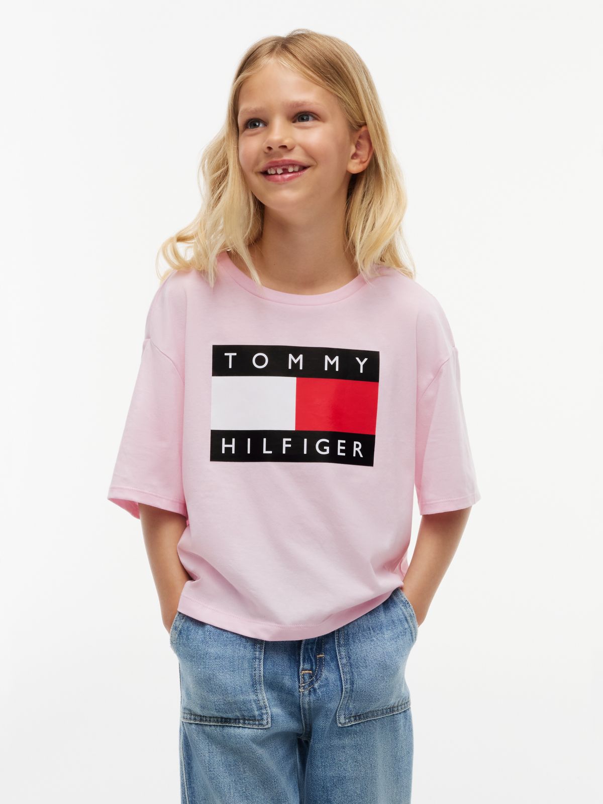 Kids' Classic Flag Badge T-Shirt — Pink